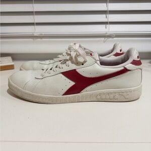 Diadora White and Red Sneakers